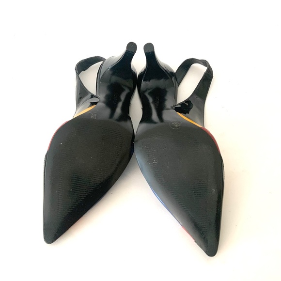 BCBGirls Stiletto Heel Pointed Toe Pump Black Green Red Yellow Slingbacks Shoes - Picture 10 of 12